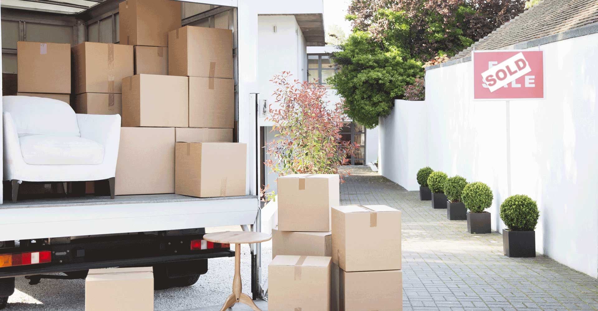 Truck with boxes in it